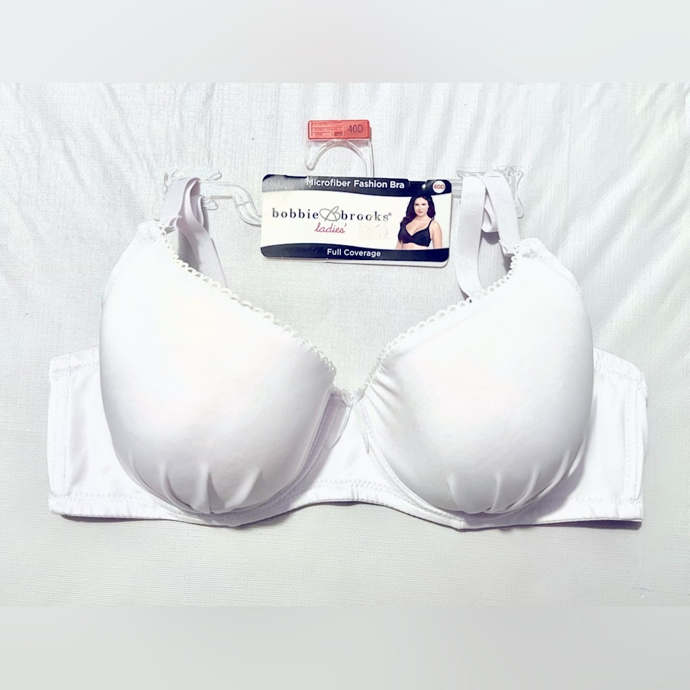 NEW Bobbie Brooks Microfiber Full Coverage T-Shirt Bra 40D White